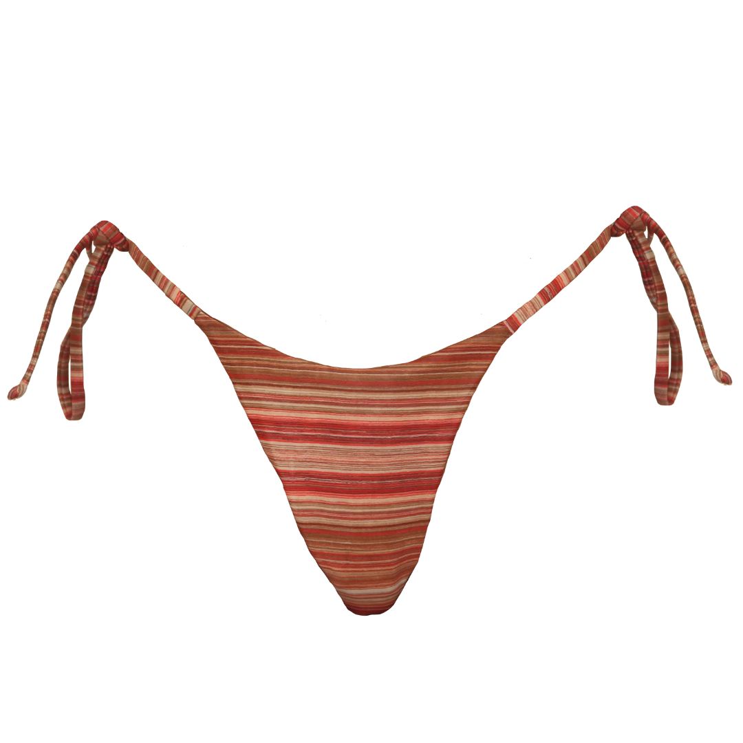 Spezia Bikini Bottom | Red Stripe - Bertone Swim