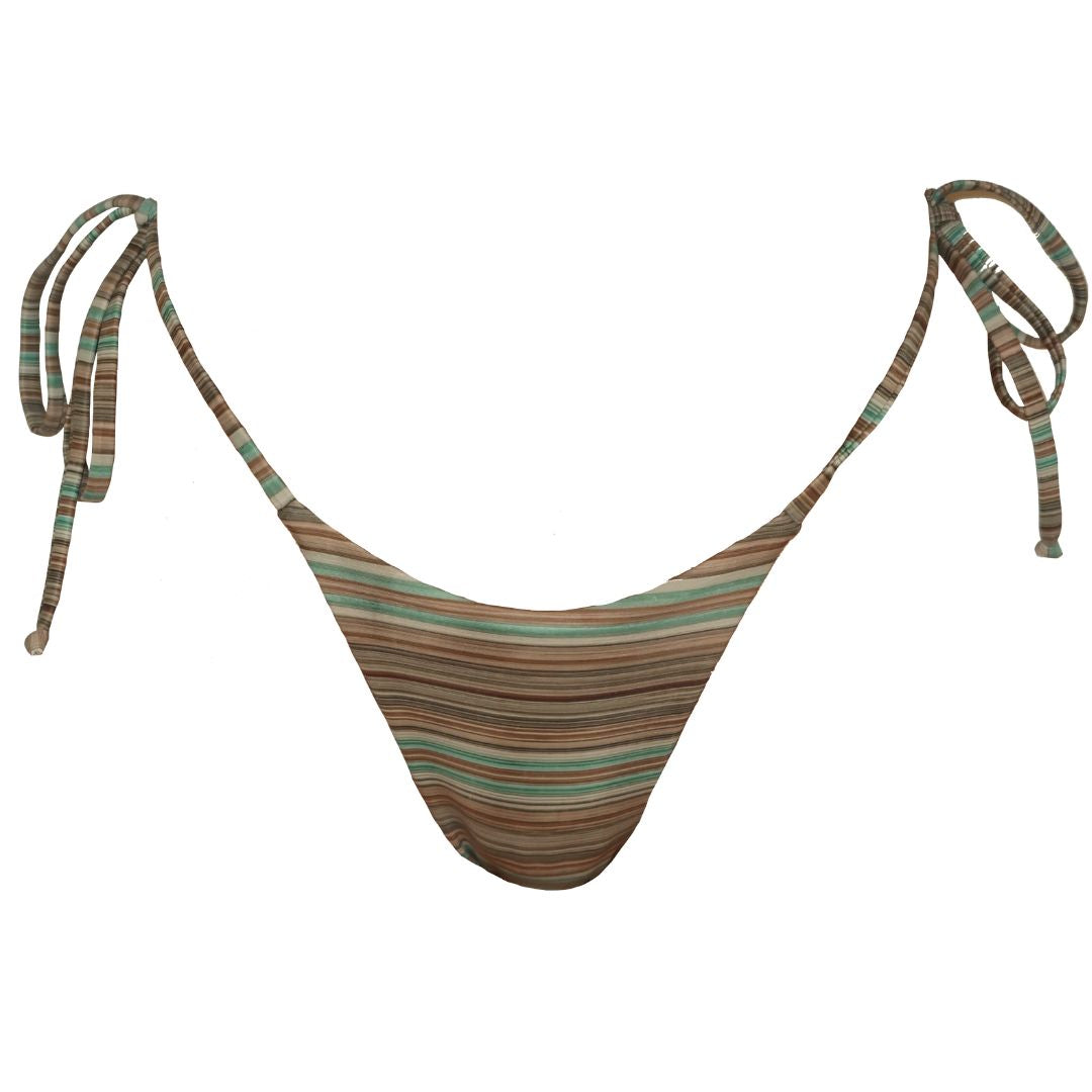 Spezia Bikini Bottoms | Green Stripe - Bertone Swim