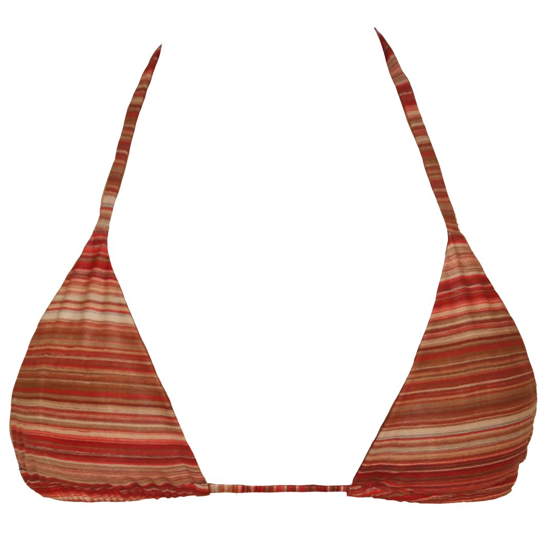 Messina Bikini Top | Red Stripe - Bertone Swim