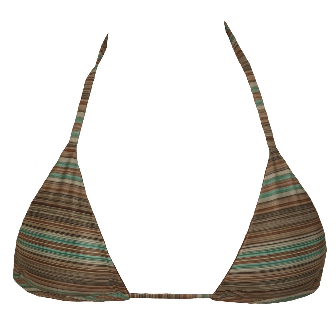 Messina Bikini Top | Green Stripe - Bertone Swim